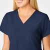 Women’s Flex Back Stylized V-Neck Top(Navy)