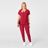Women’s Flex Back Stylized V-Neck Top(Red)