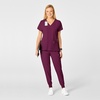 Women’s Flex Back Stylized V-Neck Top(Wine)