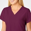 Women’s Flex Back Stylized V-Neck Top(Wine)