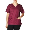 WonderWORK Wink Scrubs for Women, Vneck Scrub Tops(Wine)