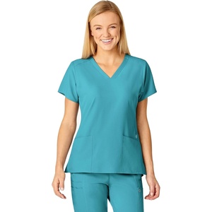 Women’s Flex Back Stylized V-Neck Top(Teal Blue)