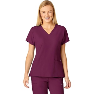 Women’s Flex Back Stylized V-Neck Top(Wine)