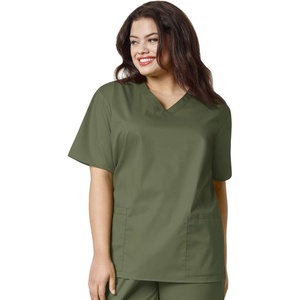 WonderWORK Wink Scrubs for Women, Vneck Scrub Tops(Olive)