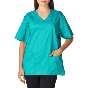 WonderWORK Wink Scrubs for Women, Vneck Scrub Tops(Teal Blue)