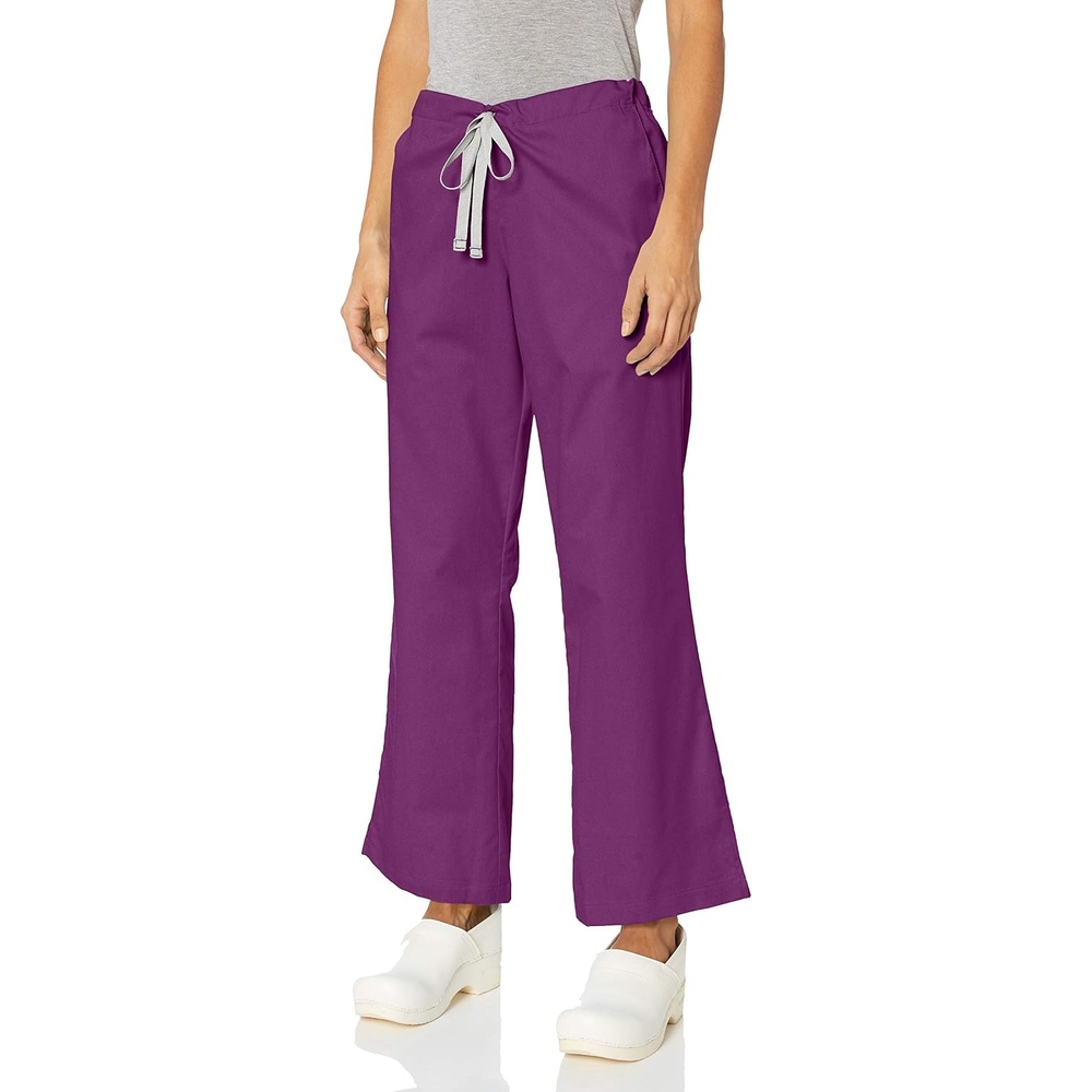 image:imageWINK WonderWORK Womens Flare Leg Scrub Pant Eggplant S PET