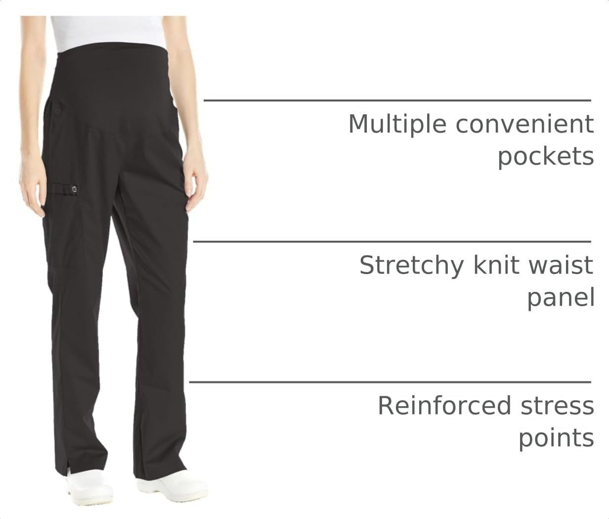 image:imageWink WonderWORK Maternity Cargo Scrub PantBlack