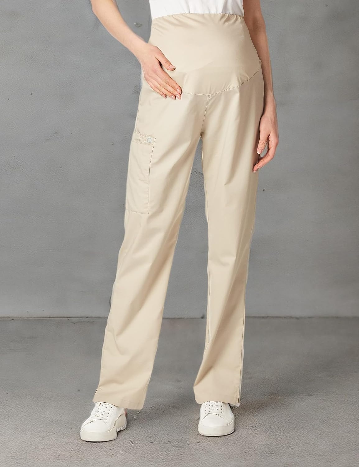 image:imageWink WonderWORK Maternity Cargo Scrub PantKhaki