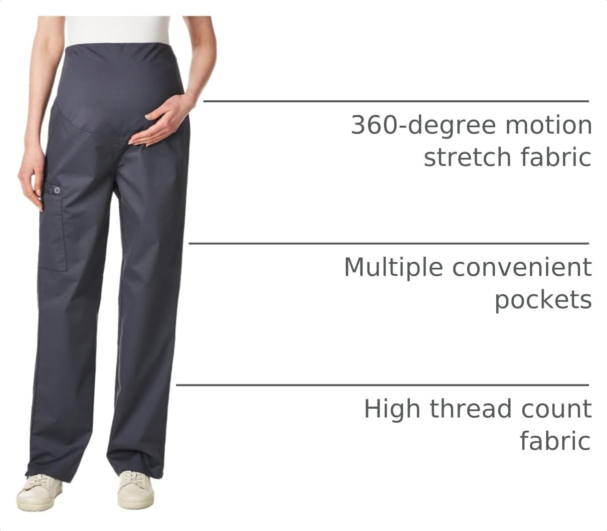 image:imageWink WonderWORK Maternity Cargo Scrub PantPewter