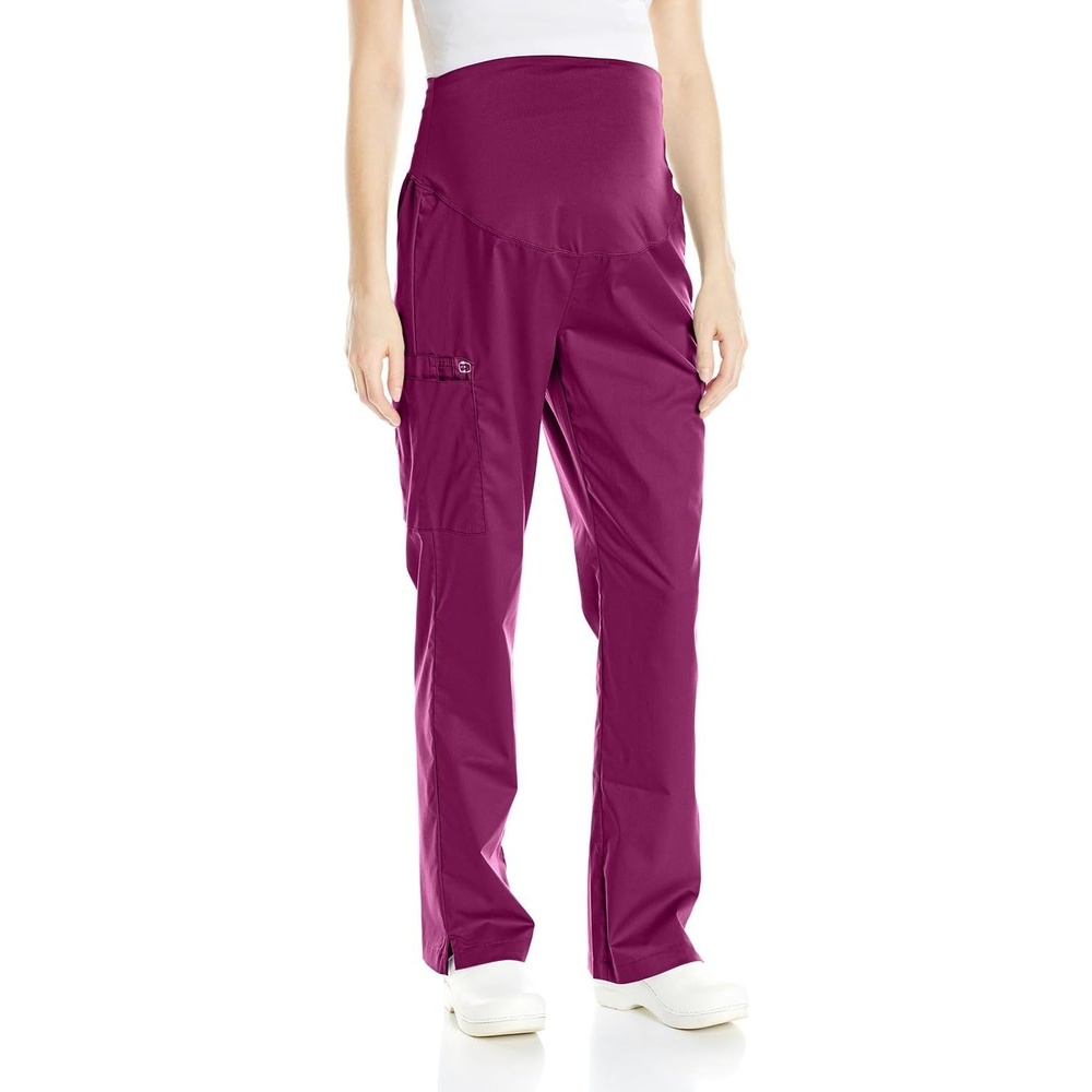 image:imageWink WonderWORK Maternity Cargo Scrub PantWine