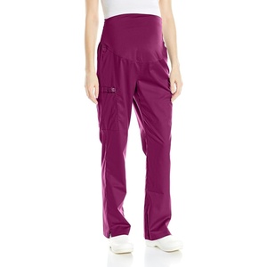 Wink WonderWORK Maternity Cargo Scrub Pant(Wine)