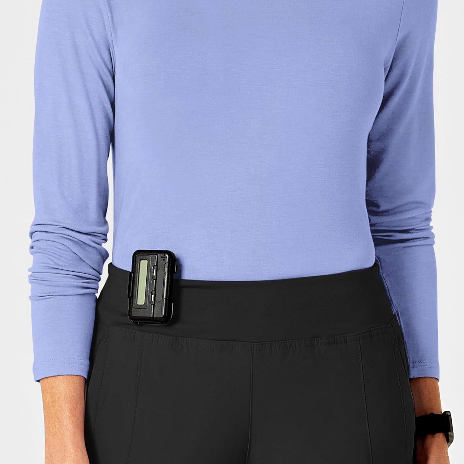image:imageWINK Layers Womens Long Sleeve Silky TeeCeil Blue