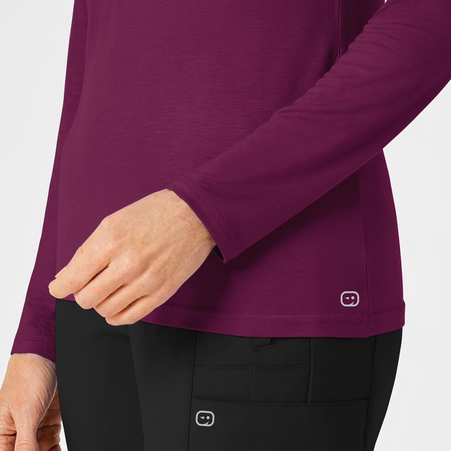 image:imageWINK Layers Womens Long Sleeve Silky TeeWine