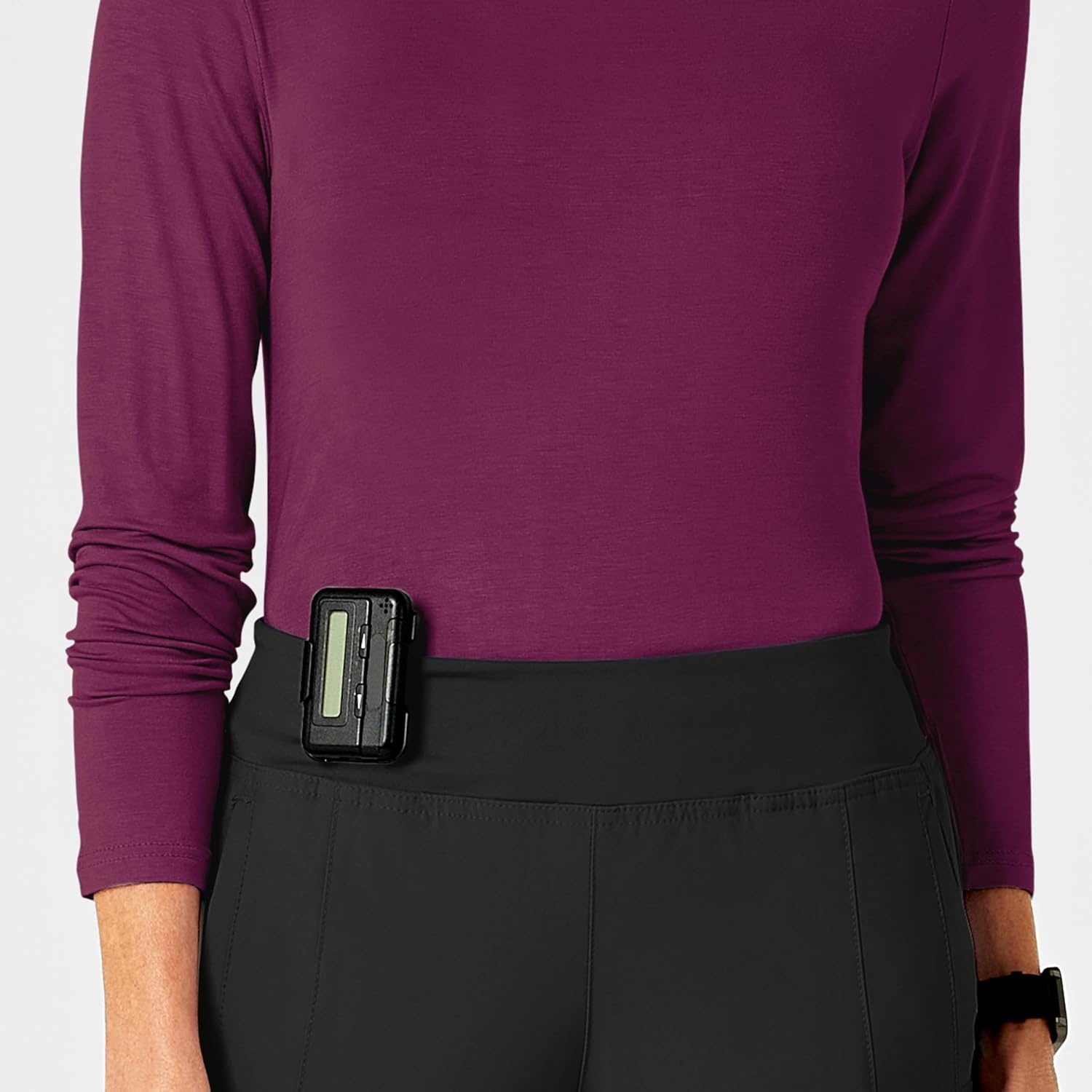image:imageWINK Layers Womens Long Sleeve Silky TeeWine