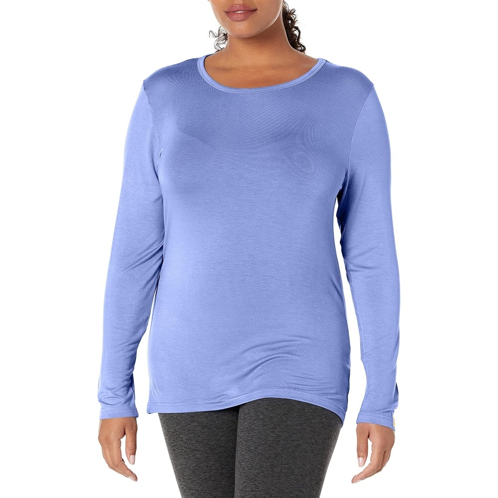 image:imageWINK Layers Womens Long Sleeve Silky TeeCeil Blue