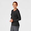WINK Layers Women’s Long Sleeve Silky Tee(Black)
