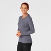 WINK Layers Women’s Long Sleeve Silky Tee(Pewter)