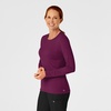 WINK Layers Women’s Long Sleeve Silky Tee(Wine)