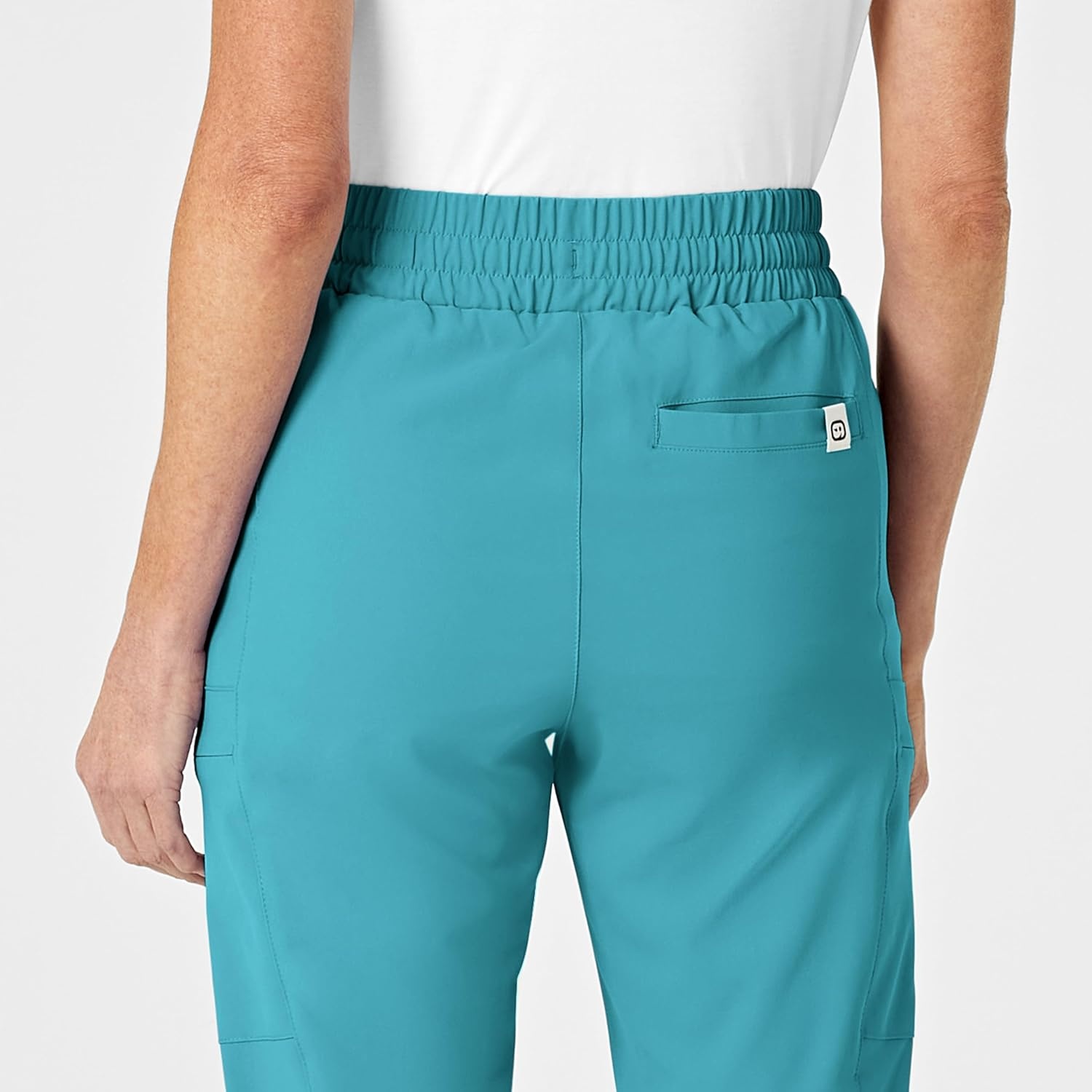 image:imageWINK Renew Womens High Waist Slim Leg Scrub PantTeal Blue
