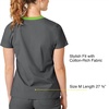 WonderWink Women’s Wonderflex Verity Scrub Top, Charcoal, Medium